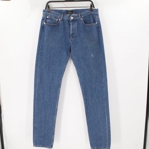 APC New Standard Jeans Men's 31 L33 Mid Rise Straight Leg Button Fly Denim blue - Picture 1 of 12